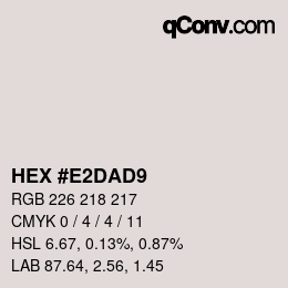 Color code: HEX #E2DAD9 | qconv.com