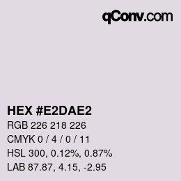 カラーコード: HEX #E2DAE2 | qconv.com