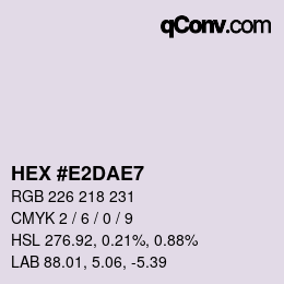 Code couleur: HEX #E2DAE7 | qconv.com