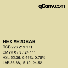 Color code: HEX #E2DBAB | qconv.com