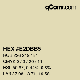 Farbcode: HEX #E2DBB5 | qconv.com