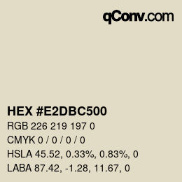 Farbcode: HEX #E2DBC500 | qconv.com