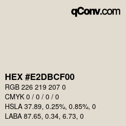 カラーコード: HEX #E2DBCF00 | qconv.com