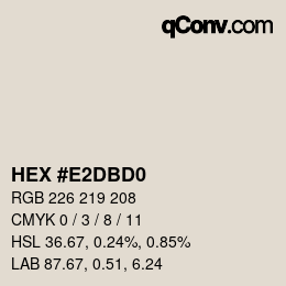 颜色代码: HEX #E2DBD0 | qconv.com