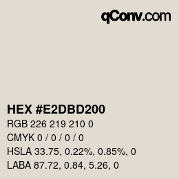 Color code: HEX #E2DBD200 | qconv.com