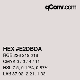 カラーコード: HEX #E2DBDA | qconv.com