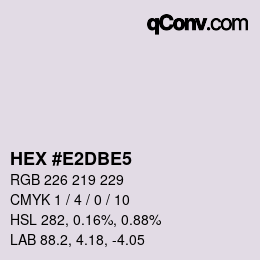 カラーコード: HEX #E2DBE5 | qconv.com