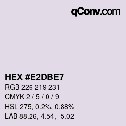 颜色代码: HEX #E2DBE7 | qconv.com