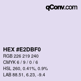 颜色代码: HEX #E2DBF0 | qconv.com