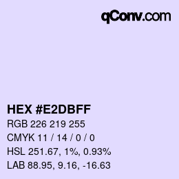 カラーコード: HEX #E2DBFF | qconv.com