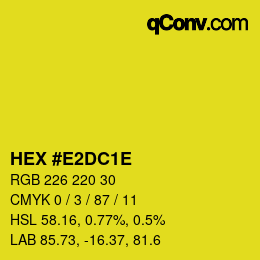 Color code: HEX #E2DC1E | qconv.com
