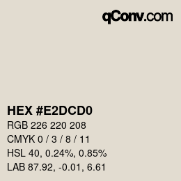 カラーコード: HEX #E2DCD0 | qconv.com