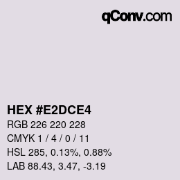 カラーコード: HEX #E2DCE4 | qconv.com