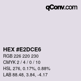 Código de color: HEX #E2DCE6 | qconv.com