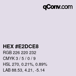 Color code: HEX #E2DCE8 | qconv.com