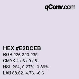 颜色代码: HEX #E2DCEB | qconv.com
