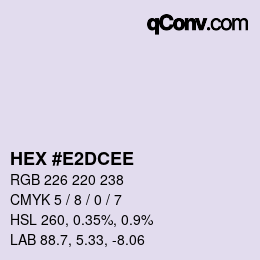 Color code: HEX #E2DCEE | qconv.com