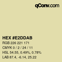 Color code: HEX #E2DDAB | qconv.com