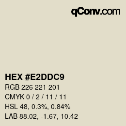 Color code: HEX #E2DDC9 | qconv.com