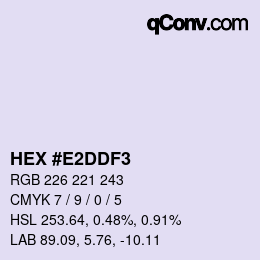 Color code: HEX #E2DDF3 | qconv.com