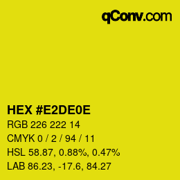 Color code: HEX #E2DE0E | qconv.com