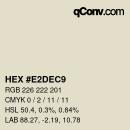Color code: HEX #E2DEC9 | qconv.com