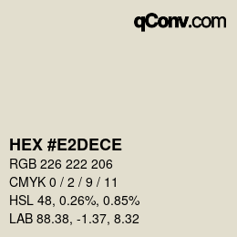 Color code: HEX #E2DECE | qconv.com