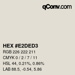 Color code: HEX #E2DED3 | qconv.com