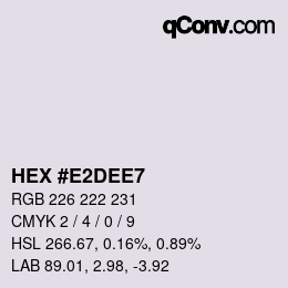 Color code: HEX #E2DEE7 | qconv.com