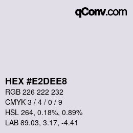 Color code: HEX #E2DEE8 | qconv.com