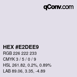 カラーコード: HEX #E2DEE9 | qconv.com