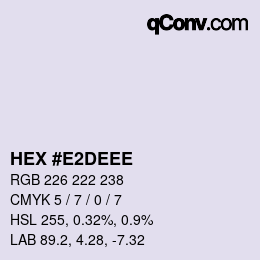 Color code: HEX #E2DEEE | qconv.com
