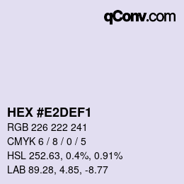 Color code: HEX #E2DEF1 | qconv.com