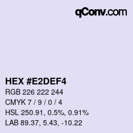 Color code: HEX #E2DEF4 | qconv.com