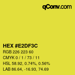カラーコード: HEX #E2DF3C | qconv.com