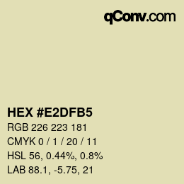 Code couleur: HEX #E2DFB5 | qconv.com