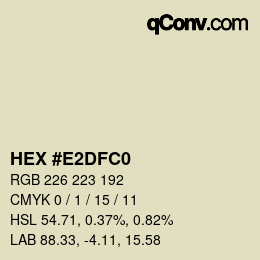 Color code: HEX #E2DFC0 | qconv.com