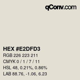 Color code: HEX #E2DFD3 | qconv.com