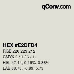 Color code: HEX #E2DFD4 | qconv.com