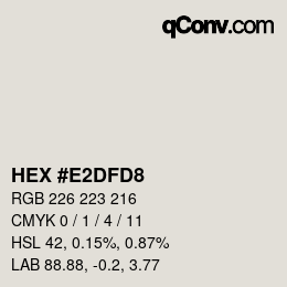 Color code: HEX #E2DFD8 | qconv.com