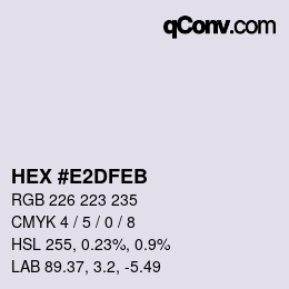 カラーコード: HEX #E2DFEB | qconv.com