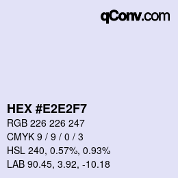 Color code: HEX #E2E2F7 | qconv.com