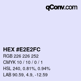 カラーコード: HEX #E2E2FC | qconv.com
