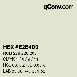 颜色代码: HEX #E2E4D0 | qconv.com