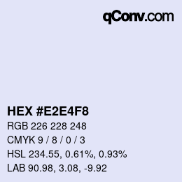 Código de color: HEX #E2E4F8 | qconv.com