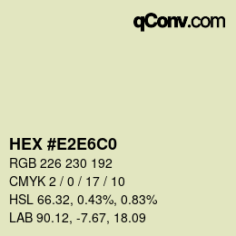 Color code: HEX #E2E6C0 | qconv.com