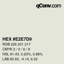 颜色代码: HEX #E2E7D9 | qconv.com