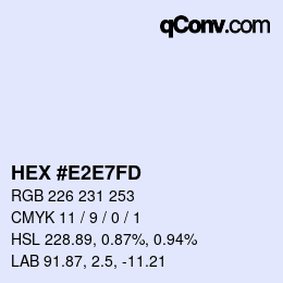 カラーコード: HEX #E2E7FD | qconv.com