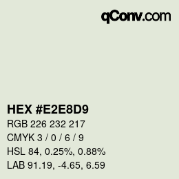 カラーコード: HEX #E2E8D9 | qconv.com