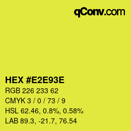 Color code: HEX #E2E93E | qconv.com